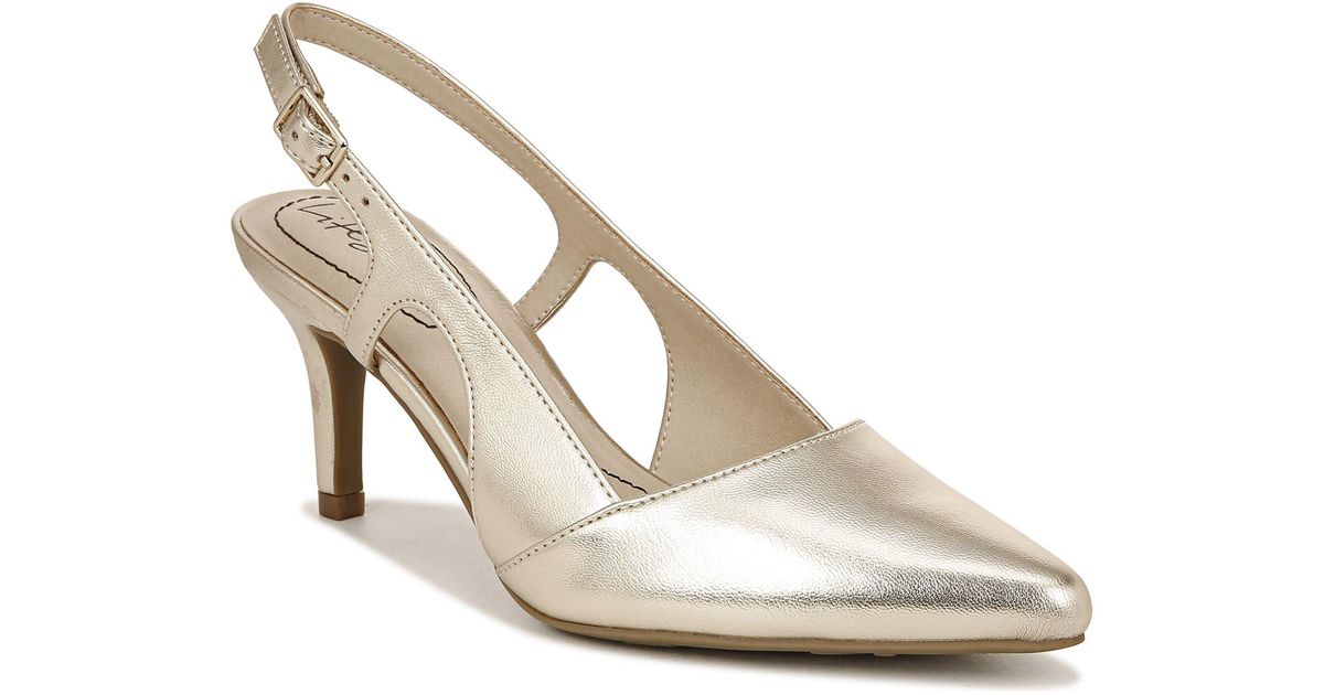 LifeStride Social Slingback Pointed Toe Pump in White | Lyst