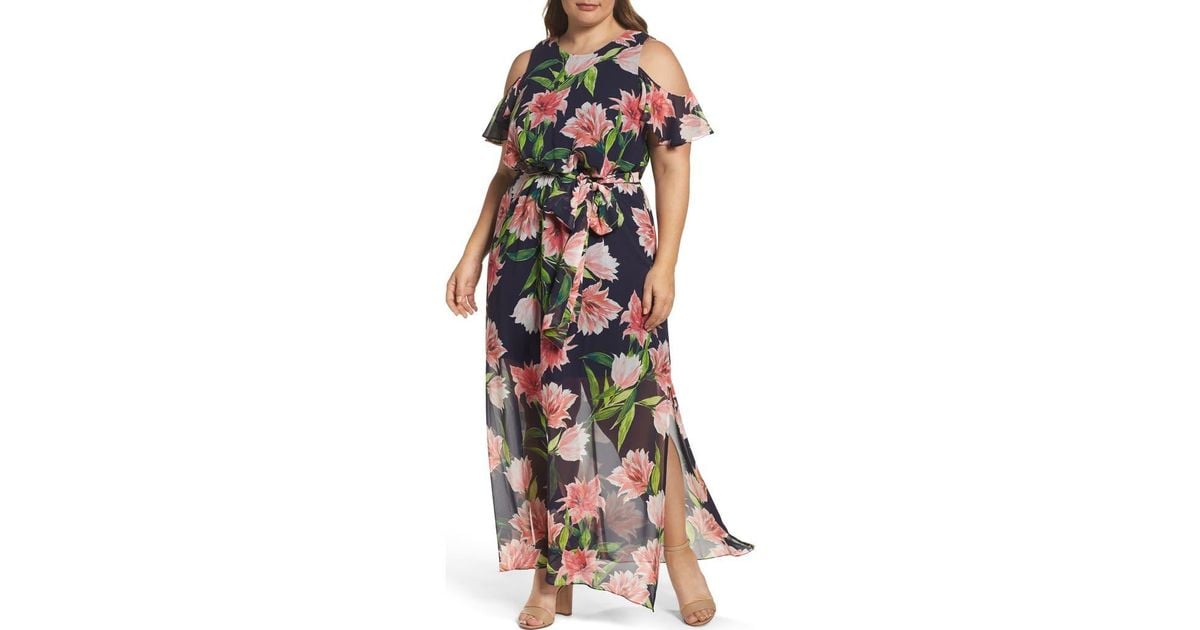 Eliza J Print Chiffon Maxi Dress Eliza J Pleated Floral Chiffon Maxi Dress  Eliza J Nordstrom