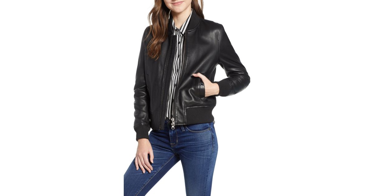 hudson jeans leather bomber jacket