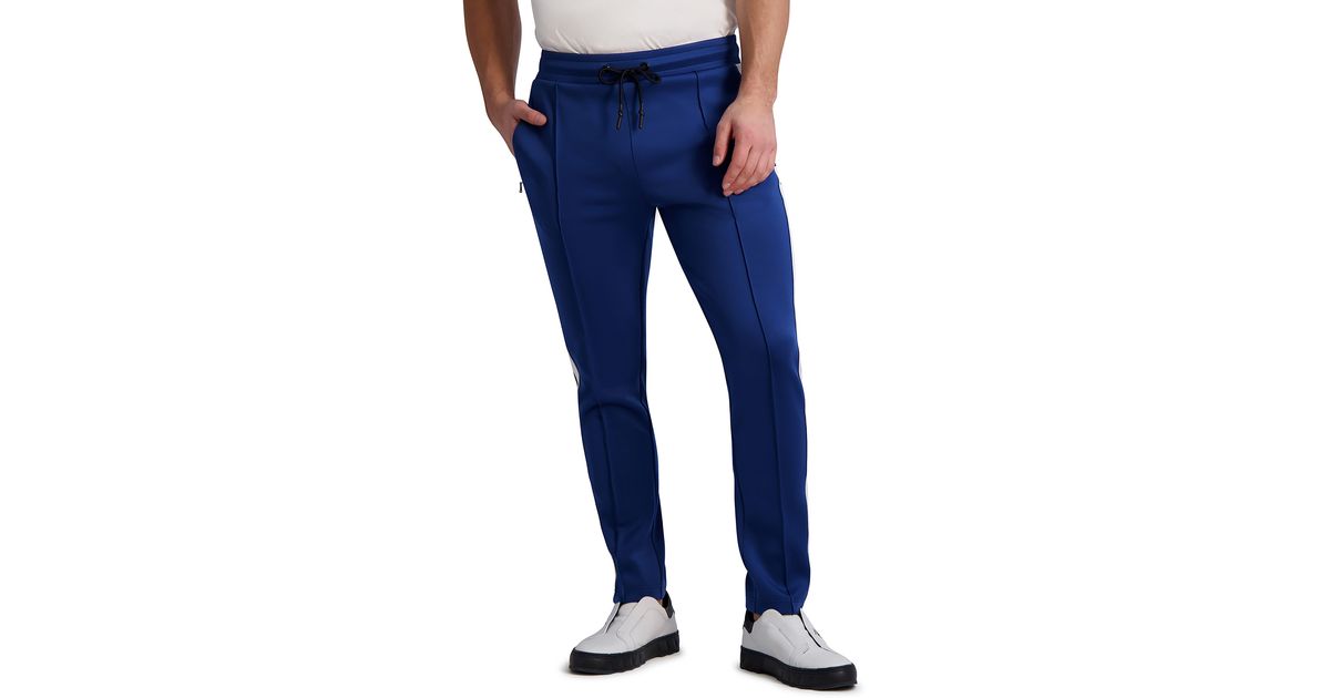 Karl Lagerfeld Colorblock Scuba Track Pants in Blue for Men Lyst