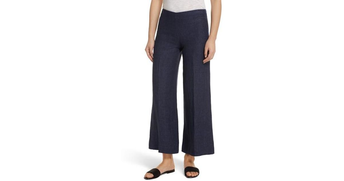 theory wide leg linen pants