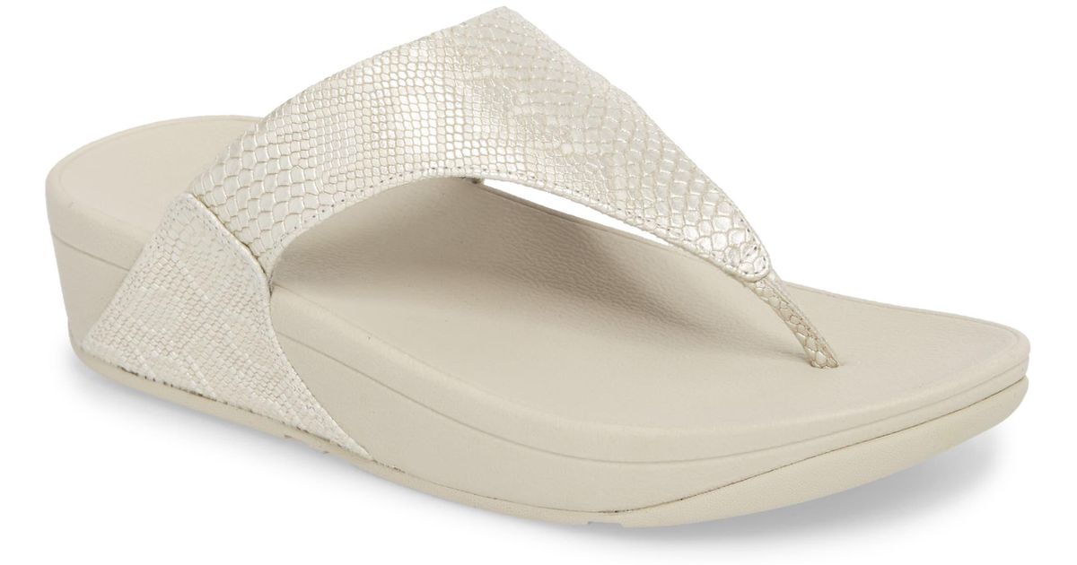 lulu art denim wedge flip flop