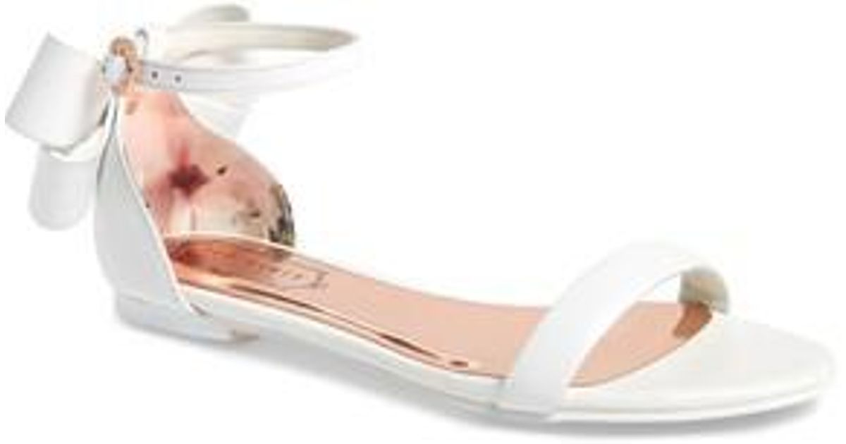 ted baker white bow sandals