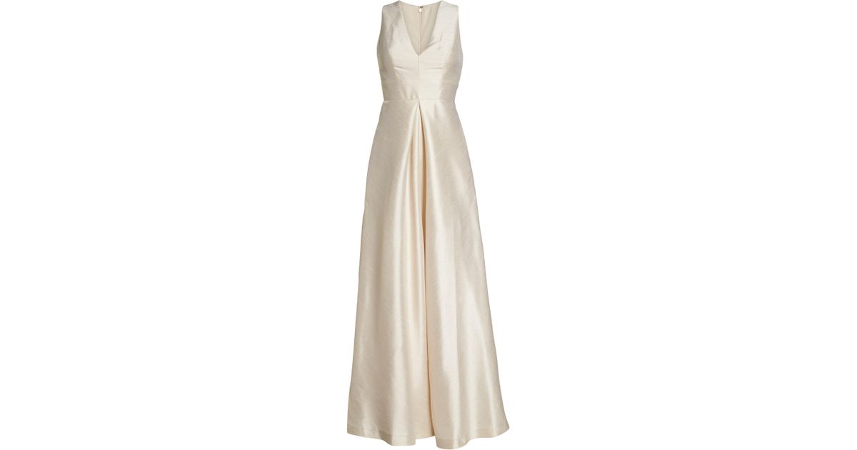 alfred sung dupioni a line gown