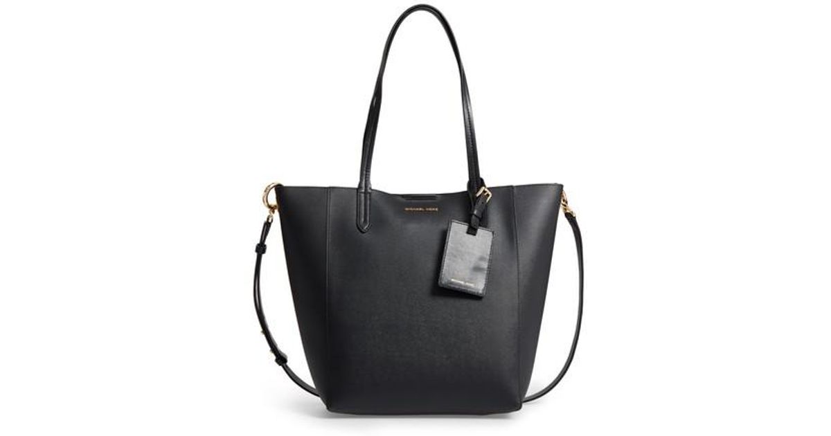 Large Saffiano Convertible Leather Tote 