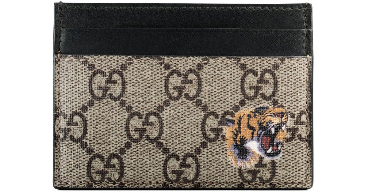 Gucci Beige GG Supreme Canvas Tiger Print Long Bifold Wallet Gucci