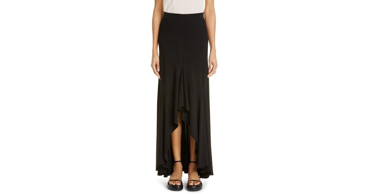 Max Mara Estella Asymmetric Jersey Skirt in Black | Lyst