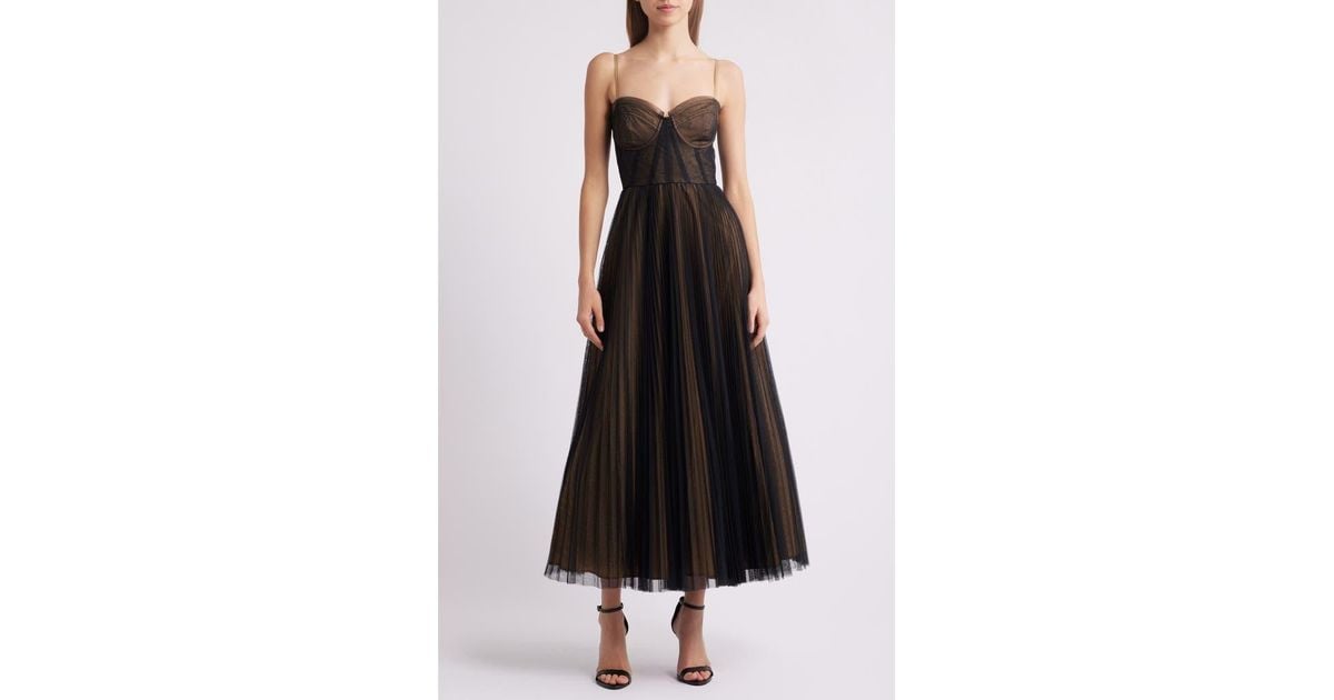 Hutch Corset Pleated Maxi Dress in Black | Lyst