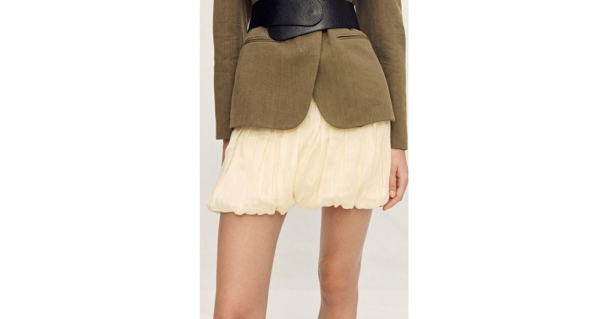 Mango Balloon Effect Miniskirt in Natural | Lyst
