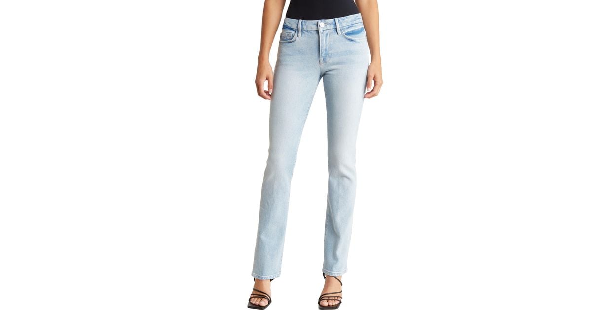 FRAME Le Mini Bootcut Jeans in Blue | Lyst