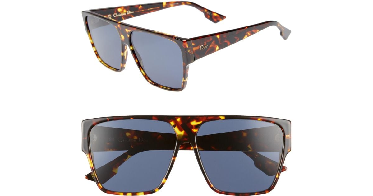 dior 62mm flat top square sunglasses