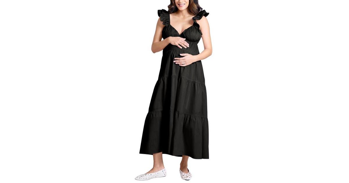 raina maxi dress RAINA Polka Dot Spliced Maxi Dress L