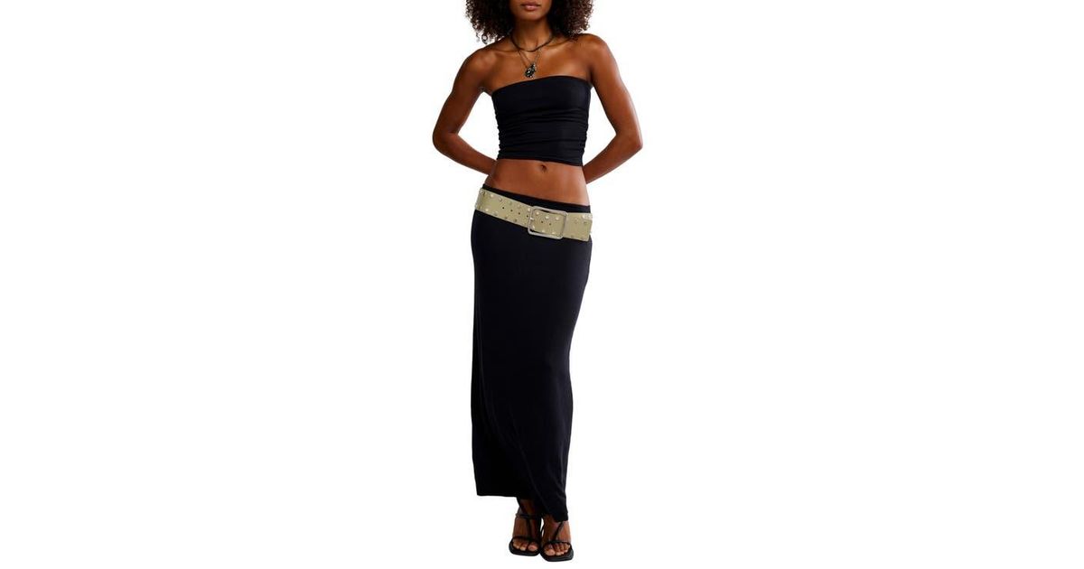 Free People Good Feels Tube Top & Maxi Skirt Set in Black | Lyst