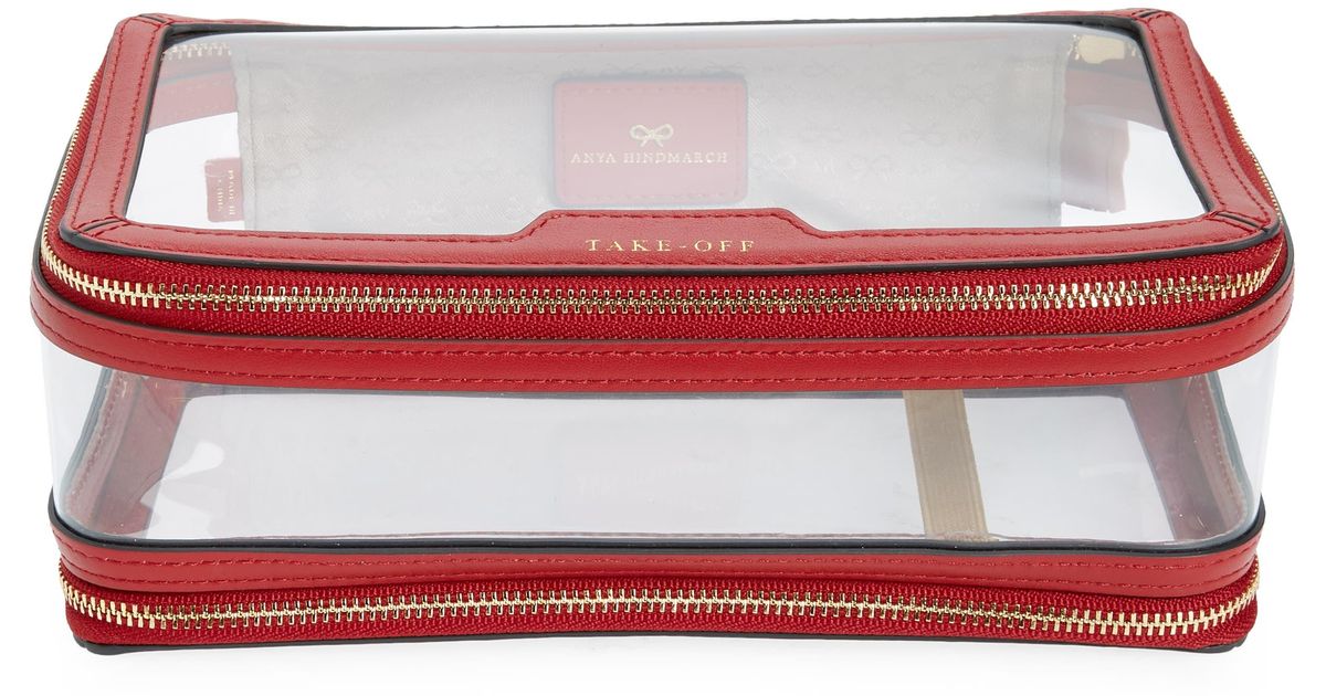 Anya Hindmarch Inflight Clear Travel Case in Red Lyst