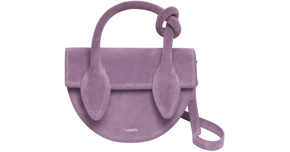 Yuzefi Pretzel Leather Crossbody Bag in Purple Lyst