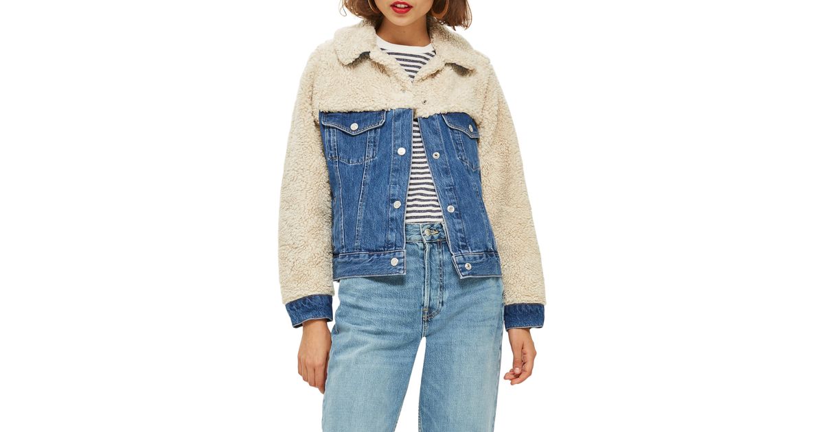 hybrid denim borg jacket