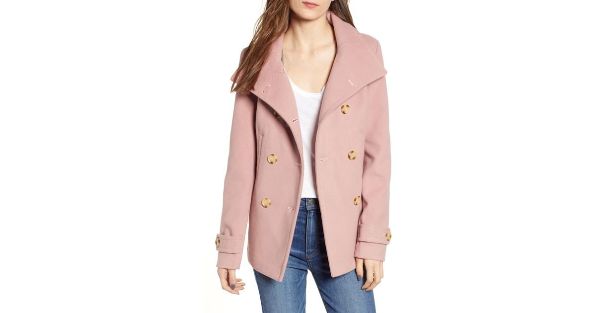 blush pink pea coat