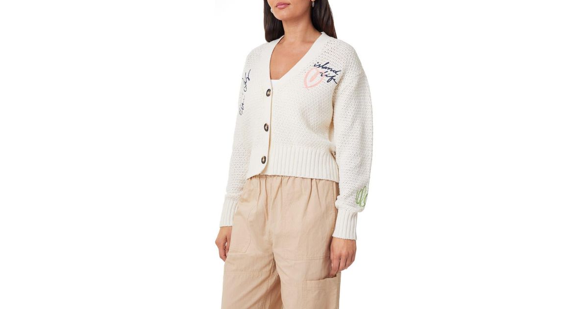 SCOTCH & SODA Womens Embroidered Striped Short Sleeve Crew Neck Top