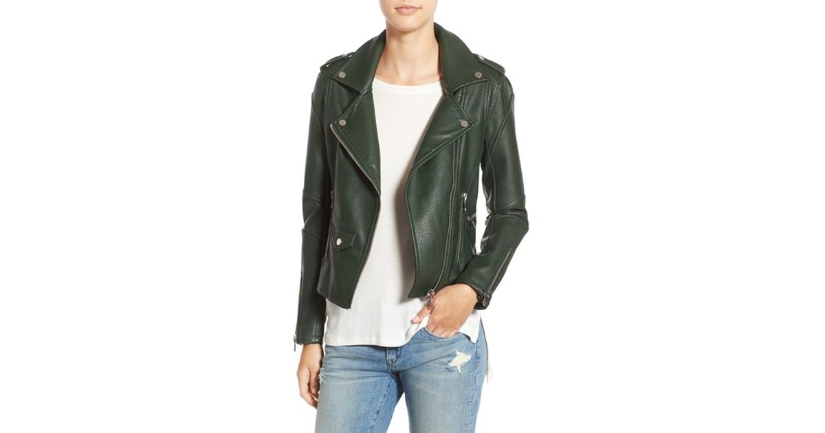 Lyst Blank Easy Rider Faux Leather Moto Jacket In Green