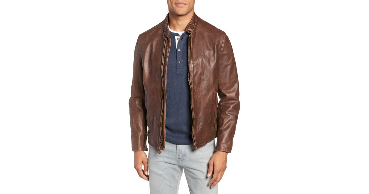 lambskin caf¨¦ racer jacket