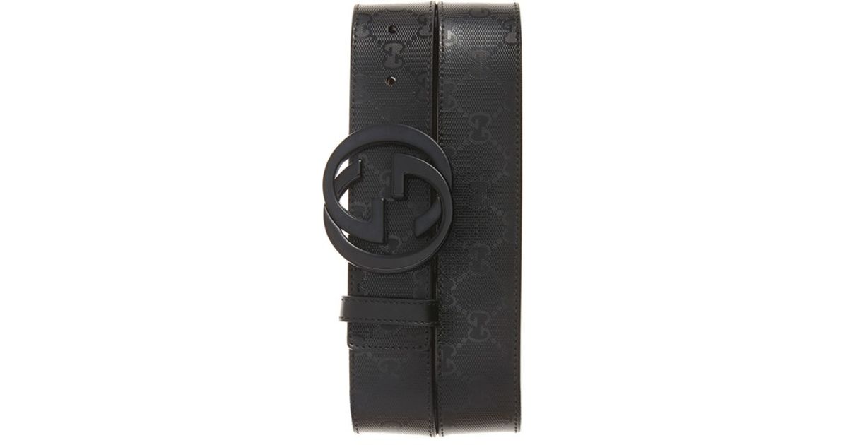 gucci logo embossed leather belt in black for lyst gucci logo embossed leather belt in black for lyst