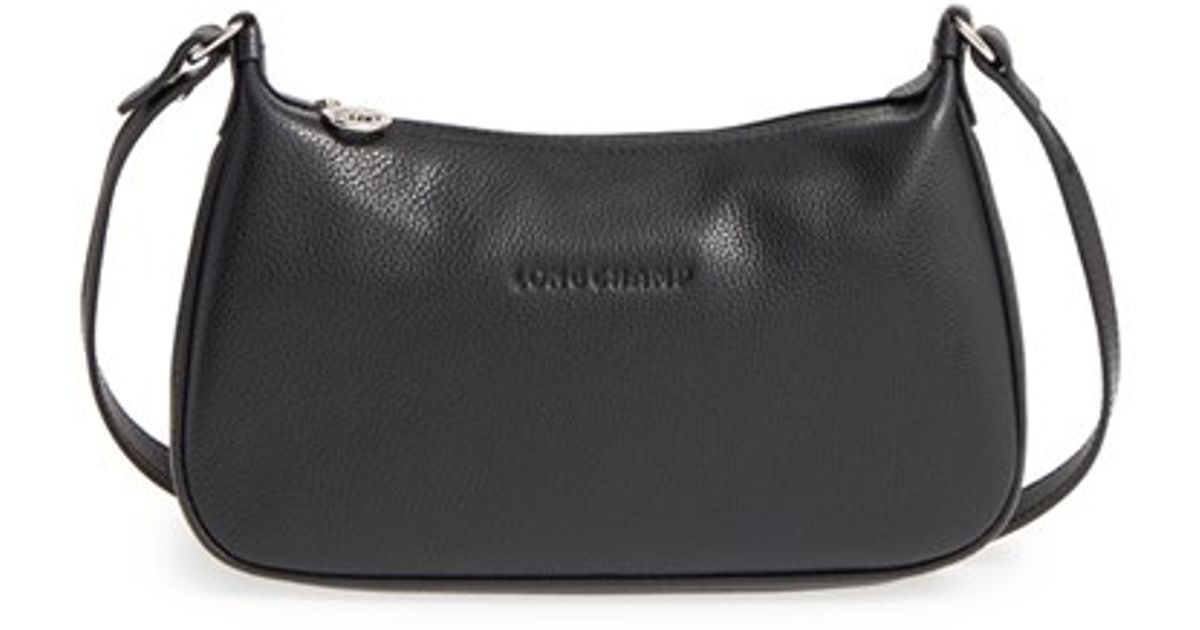 Longchamp Leather 'mini Veau Foulonne' Hobo in Black - Lyst