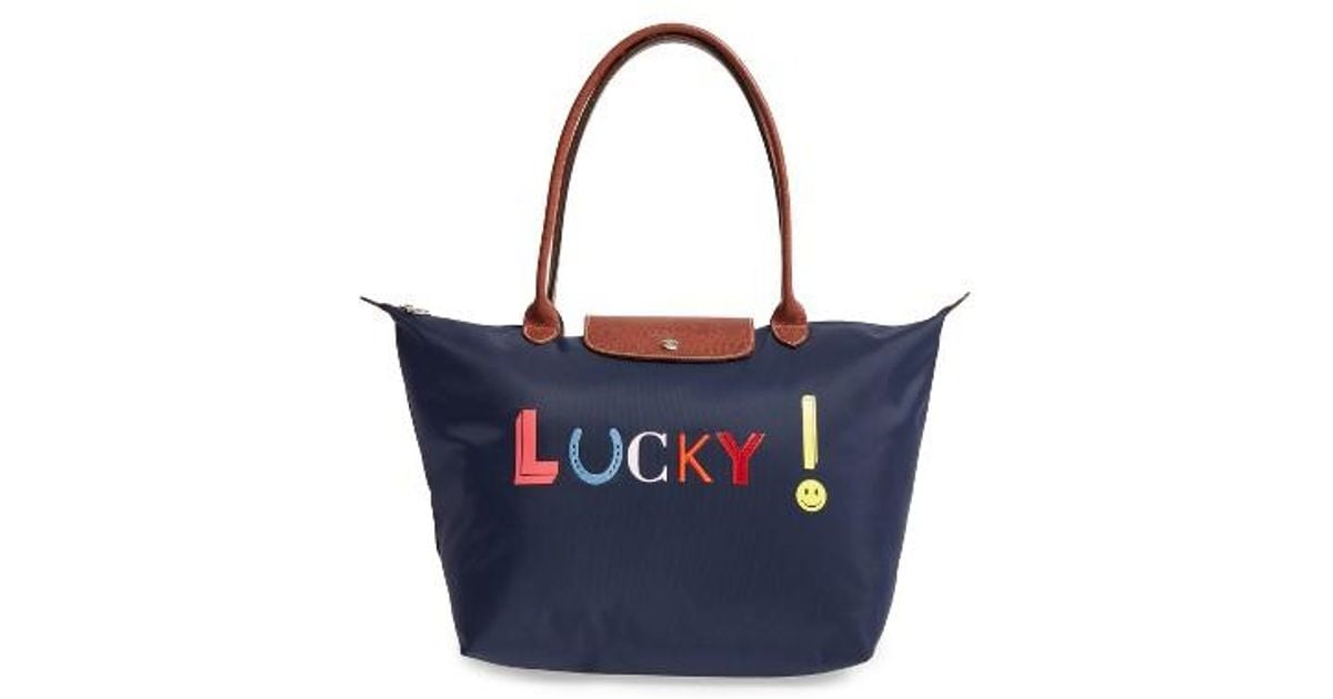 Longchamp Le Pliage Lucky Tote in Navy 