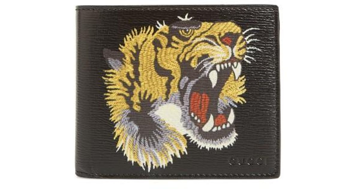 Gucci Leather Tiger Head Wallet in 