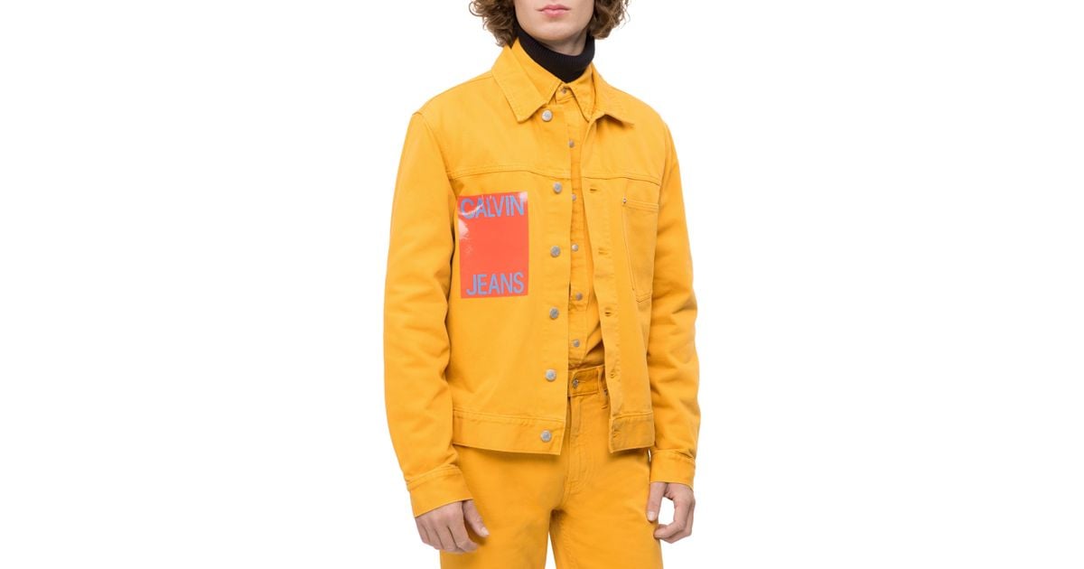 yellow calvin klein jacket