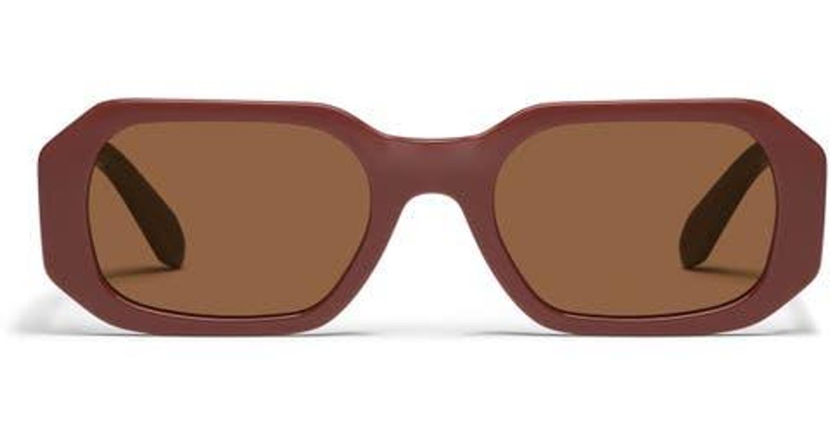 Quay Hyped Up 38Mm Square Sunglasses in Brown | Lyst