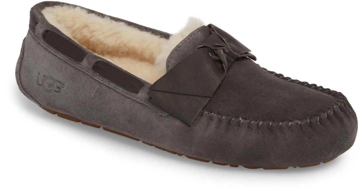 ugg dakota bow slipper grey suede
