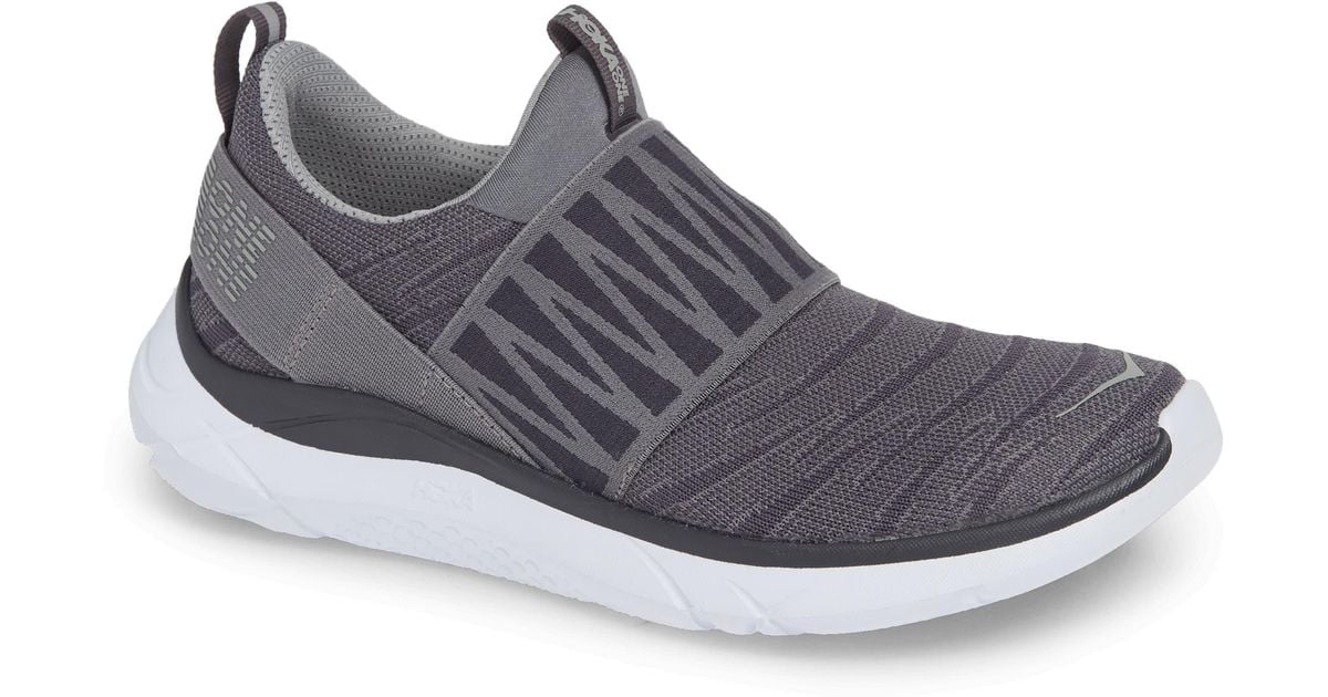 Hoka One One Hupana Knit Jacquard Slipon Running Shoe in Black / White (Black) Lyst