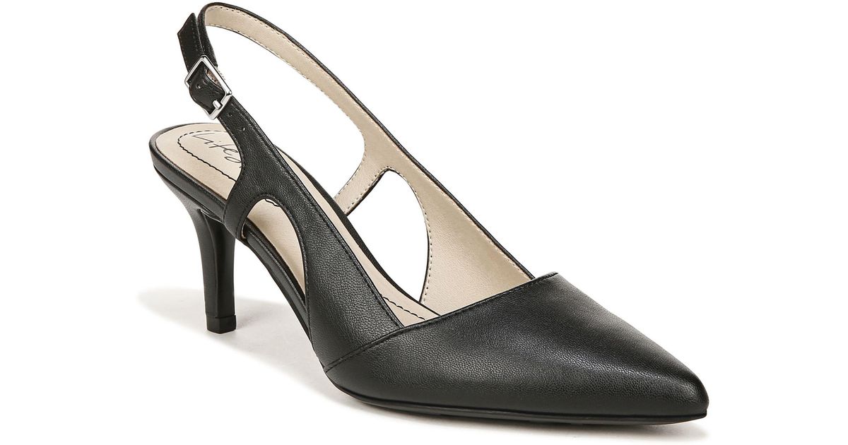 rockstud mesh slingback pointed toe pump