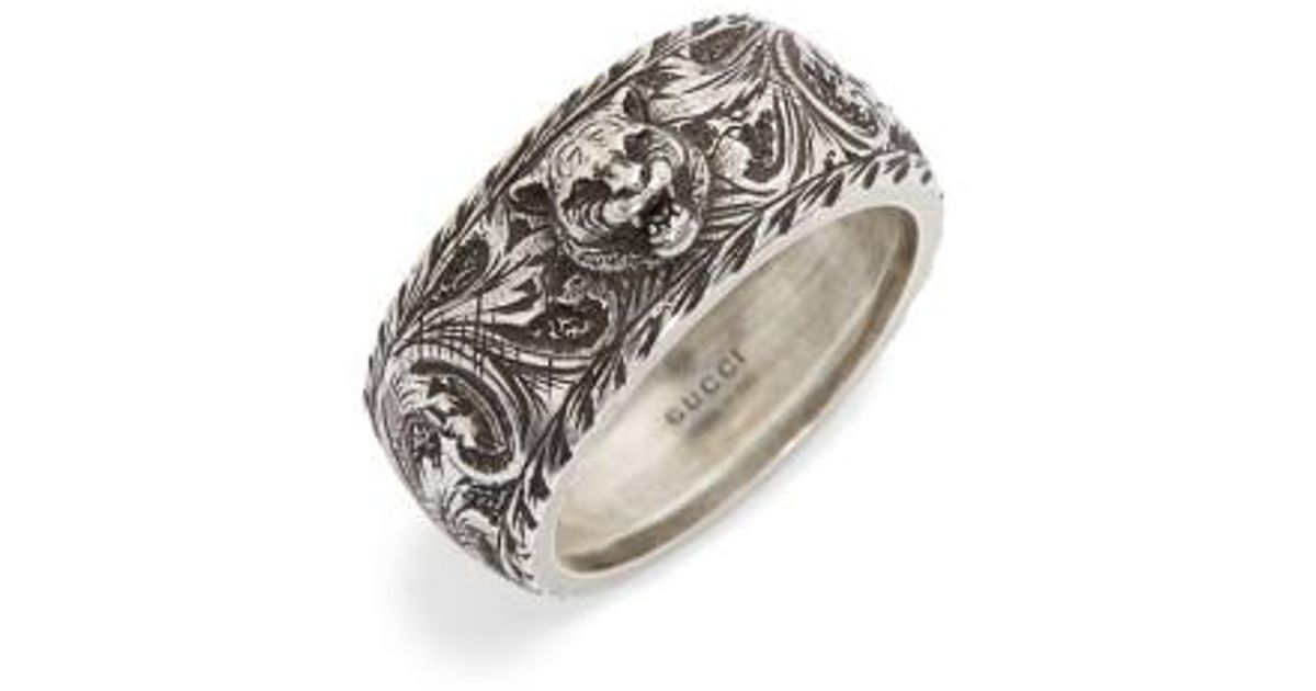 gucci gatto sterling silver ring