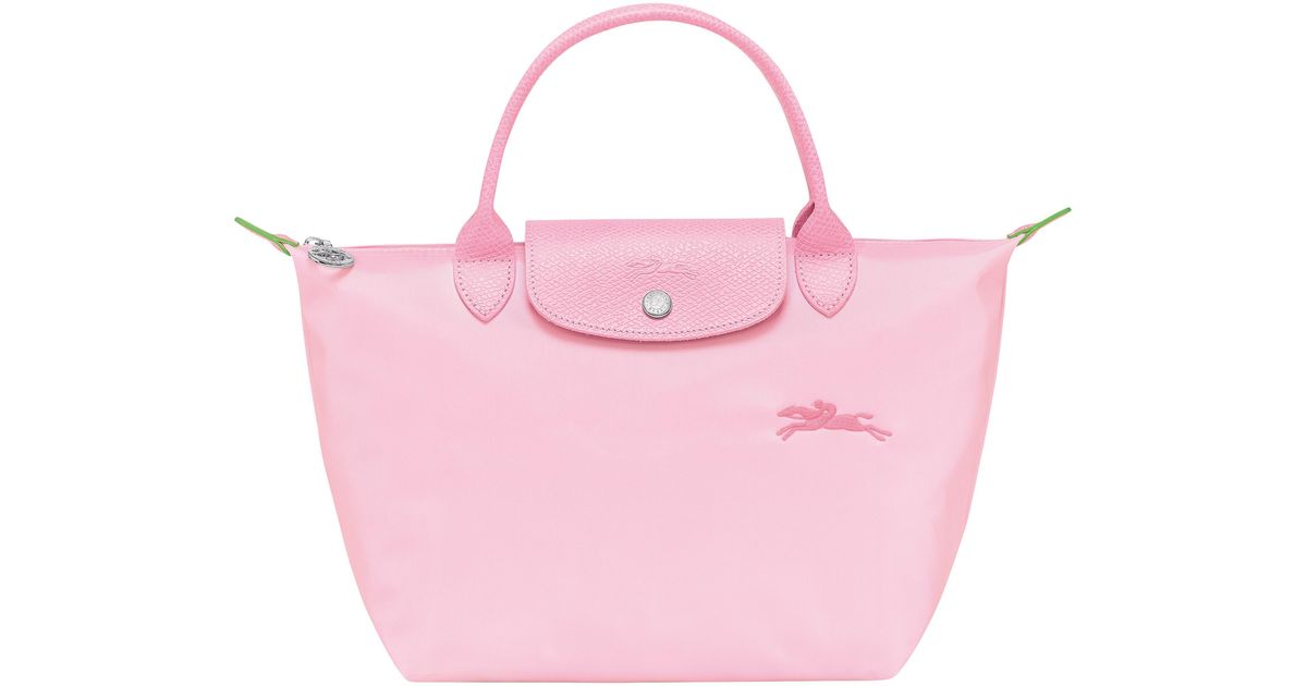 Longchamp Le Pliage Green Small Top-handle Bag in Pink | Lyst