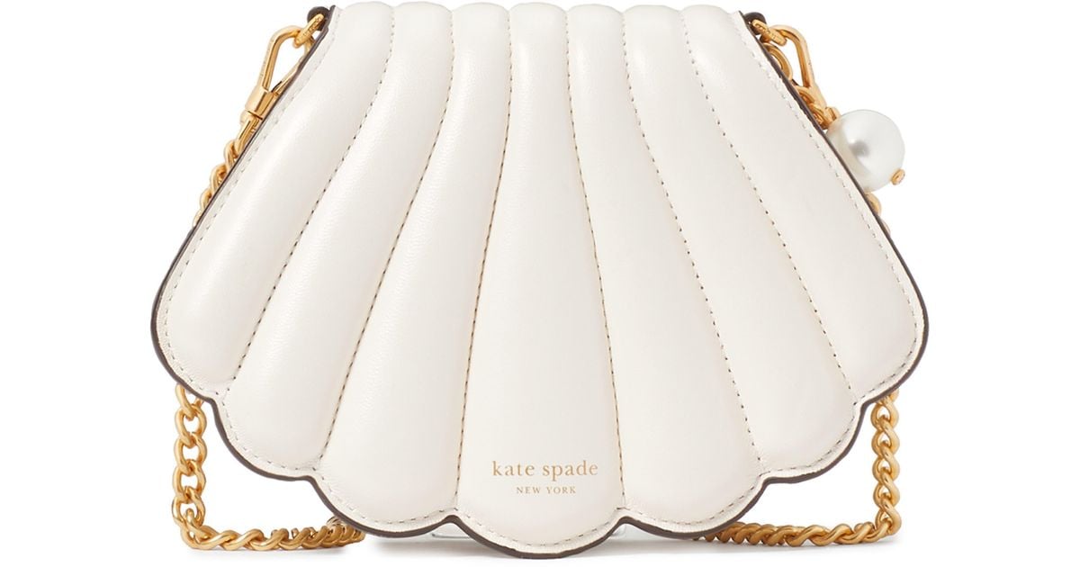 Kate Spade What The Shell Pearlized Smooth Leather Seashell Crossbody ...