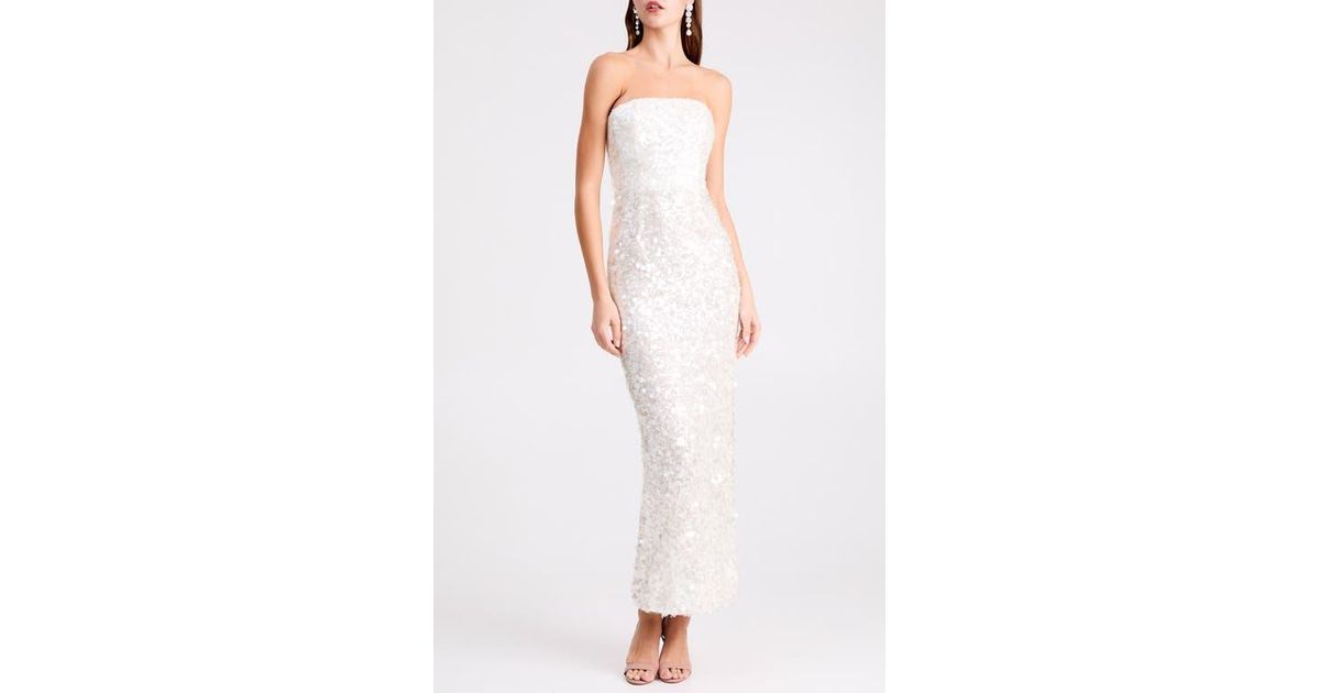 HELSI Leslie Sequin Column Gown in White | Lyst