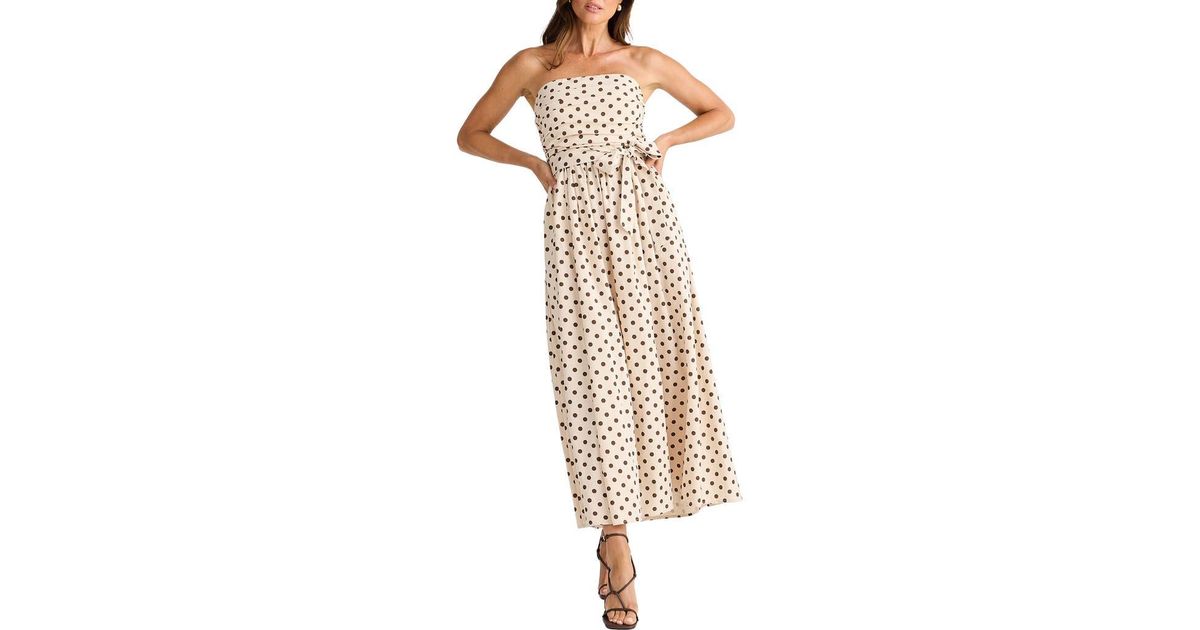 Brave+True Avalon Strapless Maxi Dress in Metallic | Lyst