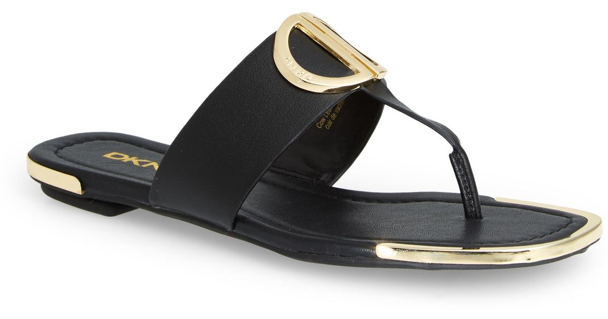 DKNY Halcott Flip Flop Sandal in Black Lyst