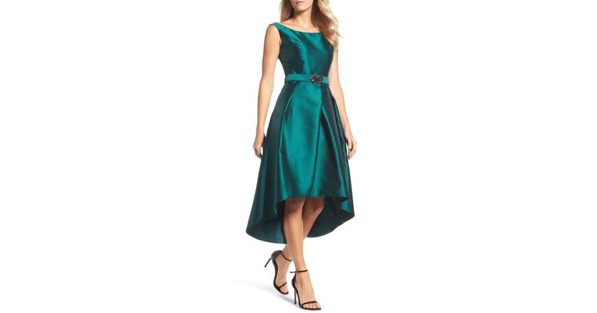 emerald green high low dress