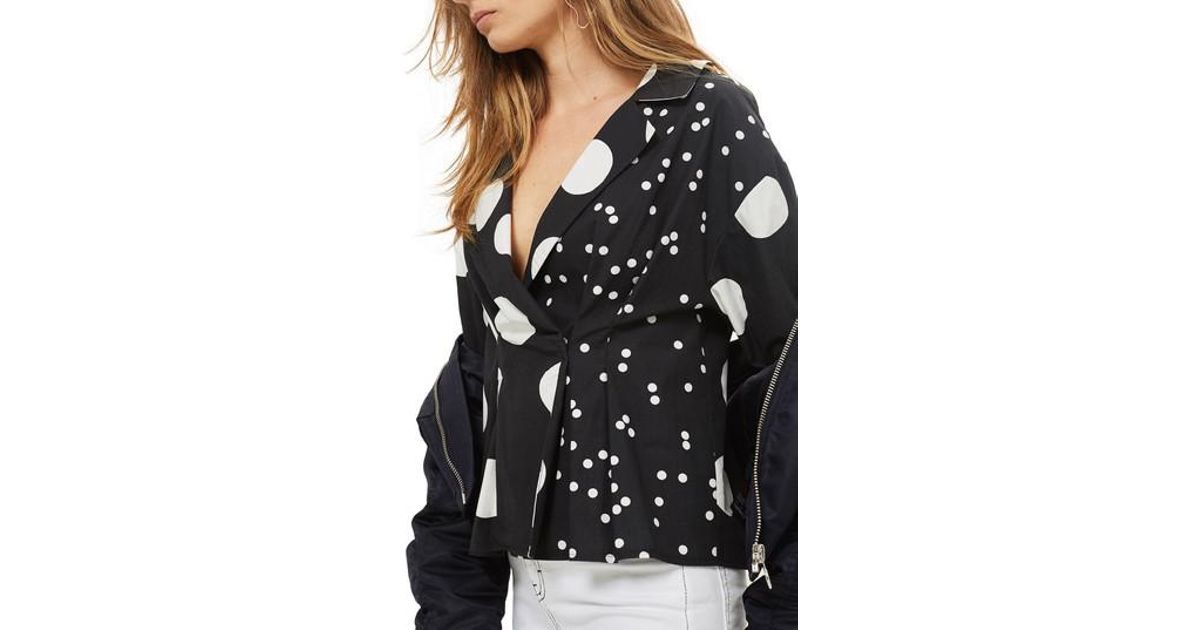 topshop polka dot blouse