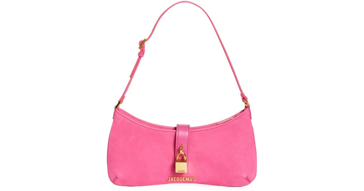 Jacquemus Le Bisou Padlock Leather Shoulder Bag in Pink | Lyst
