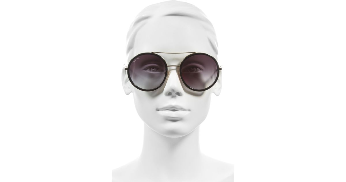 gucci modified round 56mm sunglasses