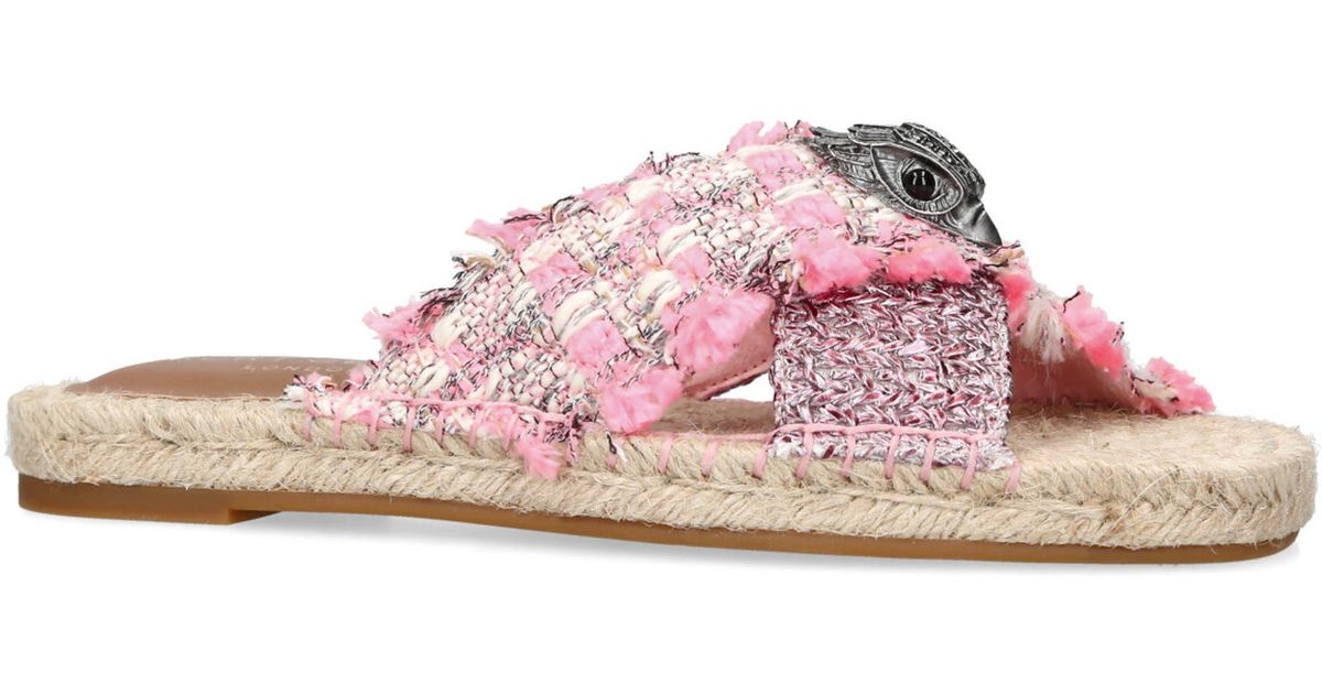 Kurt Geiger Kensington Espadrille Slide Sandal in Pink | Lyst