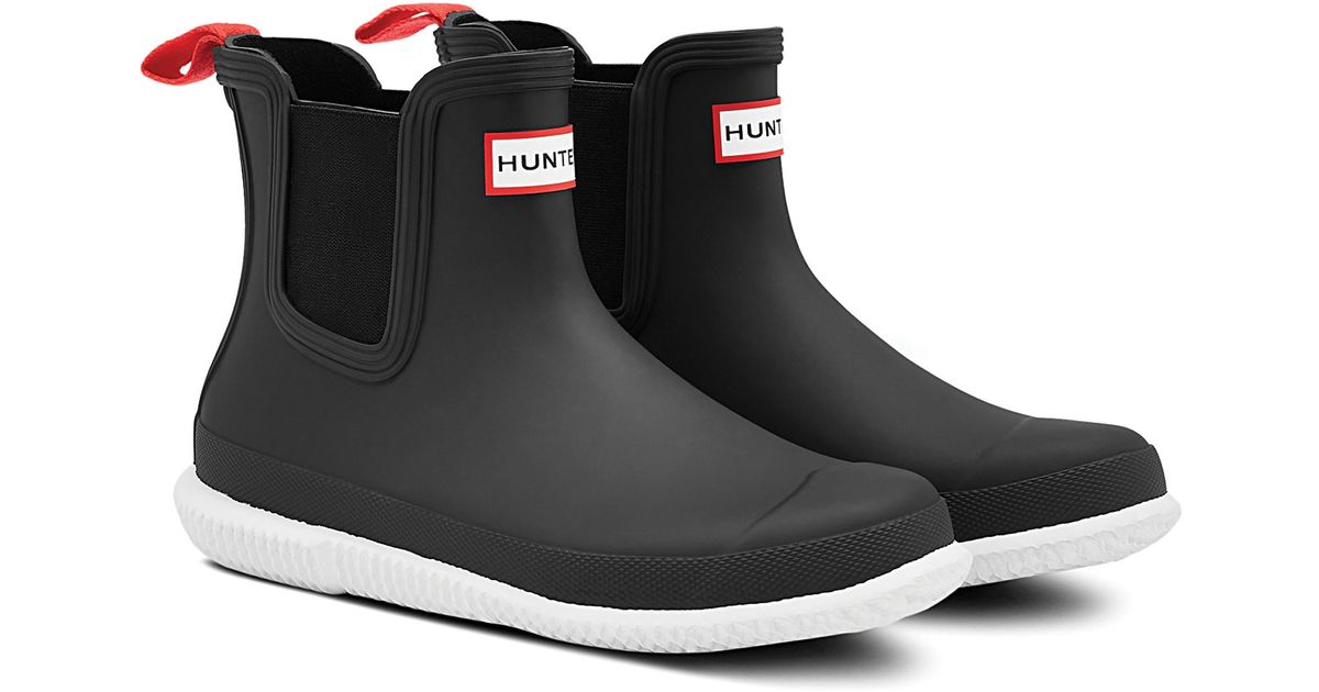 HUNTER Calendar Sole Waterproof Chelsea Rain Boot in Black for Men Lyst