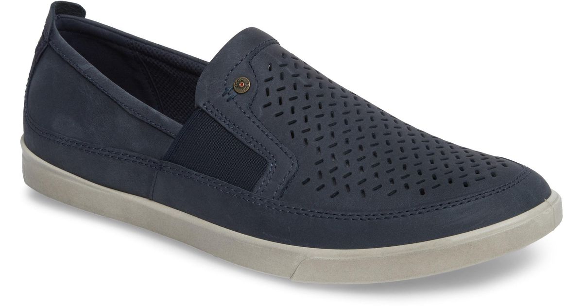 ecco men's collin perforated slip on