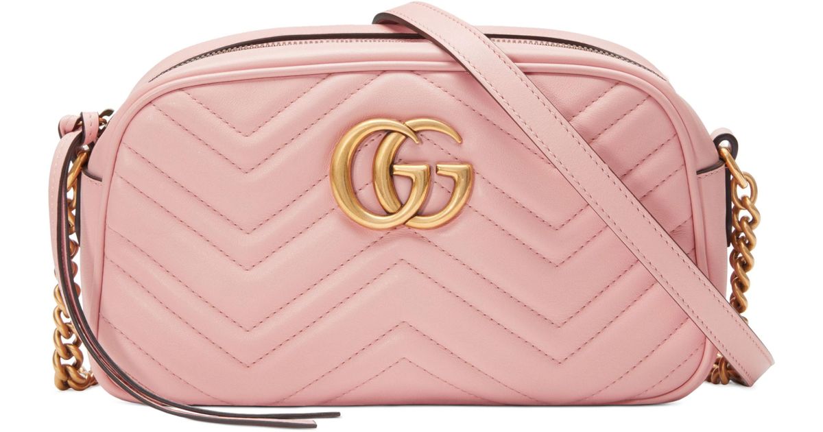 Gucci Small Gg Marmont 2.0 Matelasse Leather Camera Bag in Pink - Lyst