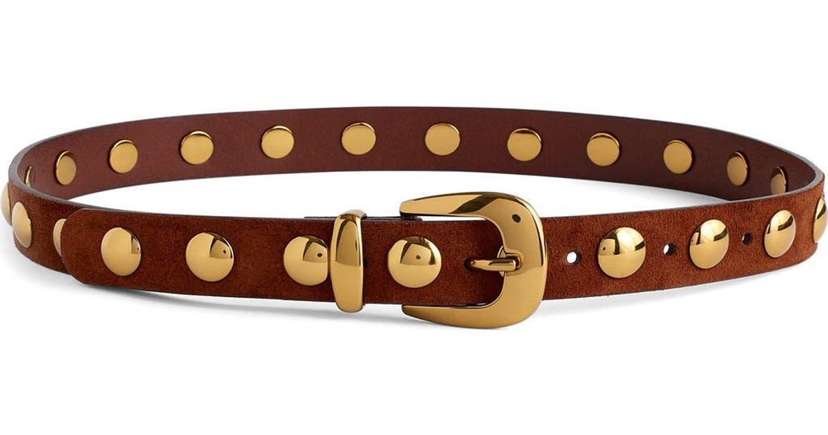 Madewell Studded Western Belt in Brown | Lyst
