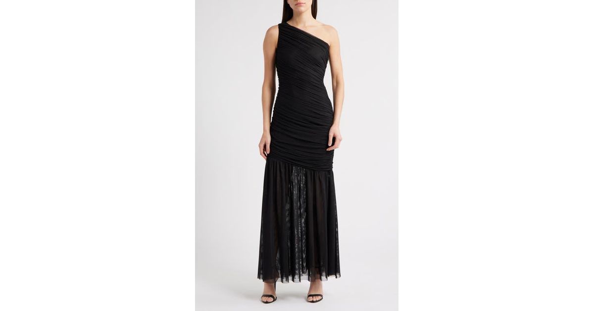 vince camuto one shoulder black dress Vince Camuto Asymmetrical Ruffle Shoulder Dress, Womens, XL, Rich Black