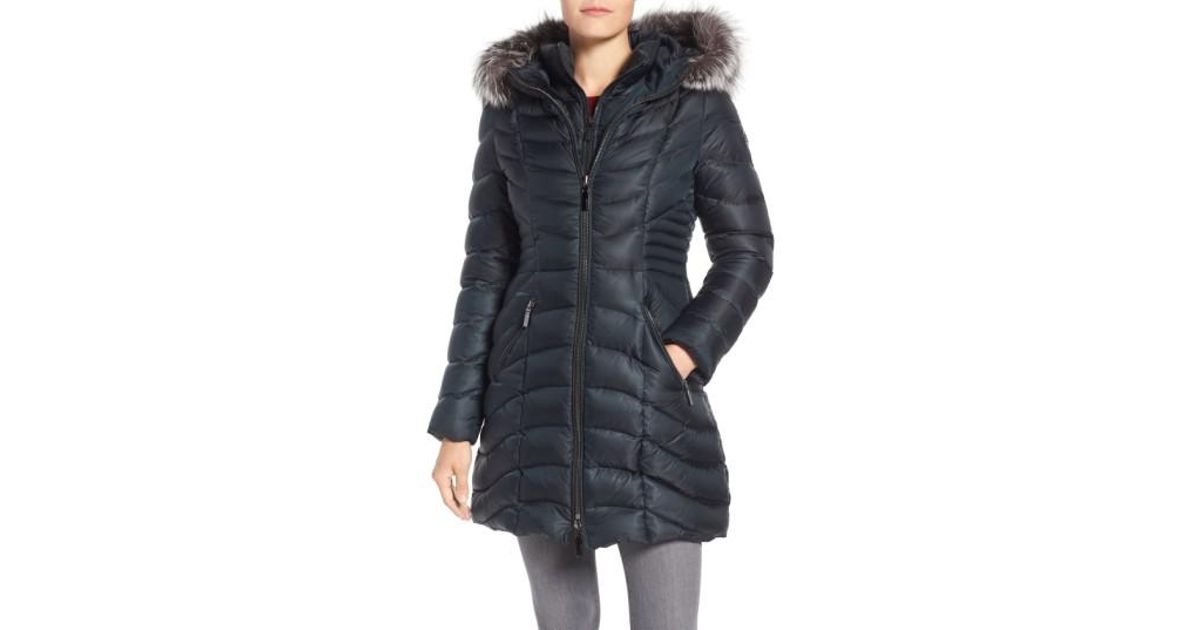 genuine fox fur trim down parka